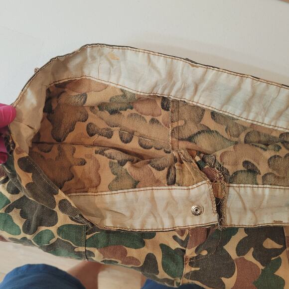 Duck Camo Shorts VTG 60s 70s Mens 38 Talon Zip High Rise Cutoff Frog Skin - Picture 5 of 5